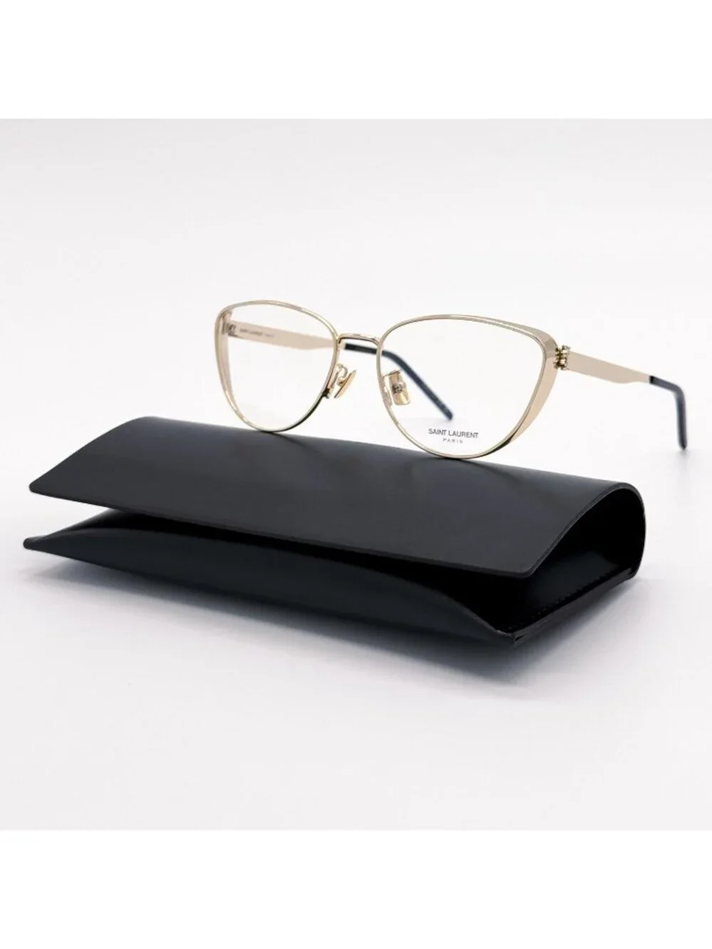 NEW SAINT LAURENT EYEGLASSES SLM92 004 WOMEN CAT EYE GOLD EYEWEAR SL M92